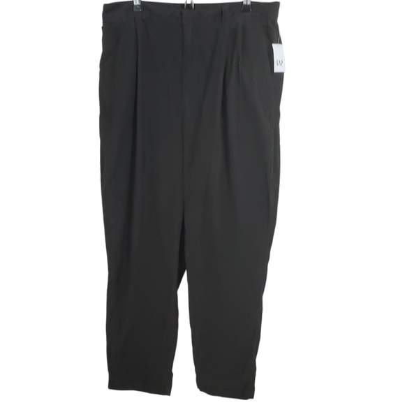 Gap Pleated Tapered Cords Pants Corduroy Dark Brown Noir Fall Casual NWT Size 14 - Picture 1 of 8